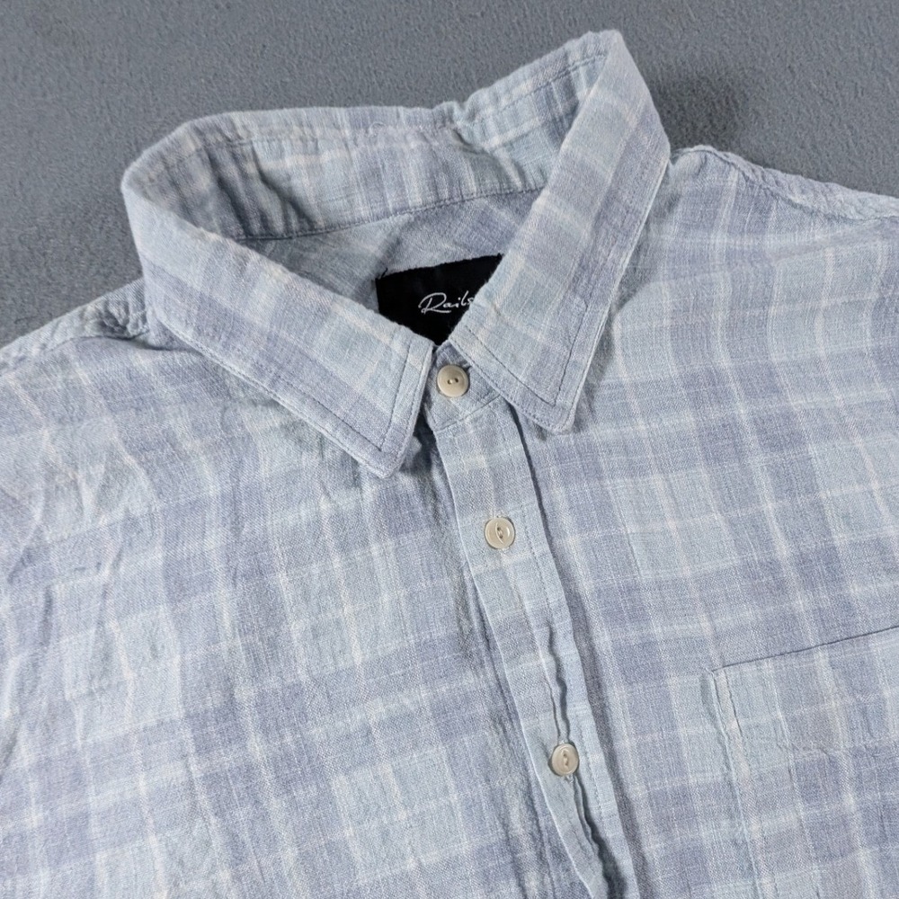 Rails Fairfax Short Sleeve Button Down Mens Size Large Plaid Melange